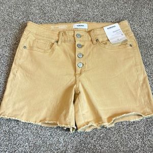 High Rise Yellow Shorts